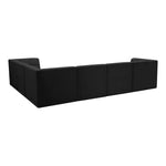 Relax 128" Velvet Upholstered 6pc. Modular Sectional in Black