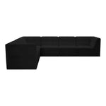 Relax 128" Velvet Upholstered 6pc. Modular Sectional in Black