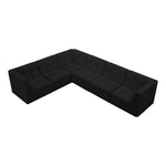 Relax 128" Velvet Upholstered 6pc. Modular Sectional in Black