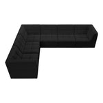Relax 128" Velvet Upholstered 6pc. Modular Sectional in Black