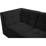 Relax 128" Velvet Upholstered 6pc. Modular Sectional in Black