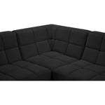 Relax 128" Velvet Upholstered 6pc. Modular Sectional in Black