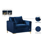 Naomi Velvet Upholstered Chair in Navy
