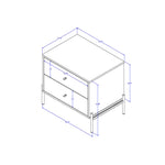 Jasper 25" Nightstand (2-Drawer) in Off White