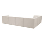 Relax 128" Velvet Upholstered 6pc. Modular Sectional in Cream