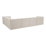 Relax 128" Velvet Upholstered 6pc. Modular Sectional in Cream