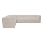 Relax 128" Velvet Upholstered 6pc. Modular Sectional in Cream