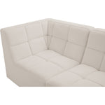 Relax 128" Velvet Upholstered 6pc. Modular Sectional in Cream