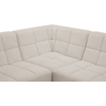 Relax 128" Velvet Upholstered 6pc. Modular Sectional in Cream