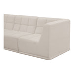 Relax 128" Velvet Upholstered 6pc. Modular Sectional in Cream