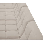 Relax 128" Velvet Upholstered 6pc. Modular Sectional in Cream