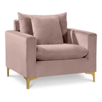 Naomi Velvet Upholstered Chair in Pink