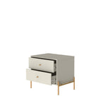 Jasper 25" Nightstand (2-Drawer) in Off White