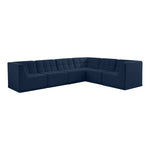 Relax 128" Velvet Upholstered 6pc. Modular Sectional in Navy
