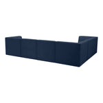 Relax 128" Velvet Upholstered 6pc. Modular Sectional in Navy