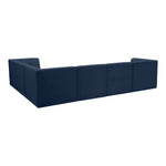 Relax 128" Velvet Upholstered 6pc. Modular Sectional in Navy