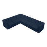 Relax 128" Velvet Upholstered 6pc. Modular Sectional in Navy