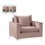 Naomi Velvet Upholstered Chair in Pink