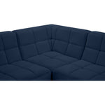 Relax 128" Velvet Upholstered 6pc. Modular Sectional in Navy