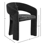 Rendition Fabric Upholstered Dining Chair in Black