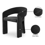 Rendition Fabric Upholstered Dining Chair in Black