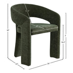 Rendition Fabric Upholstered Dining Chair in Green
