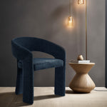 Rendition Fabric Upholstered Dining Chair in Navy