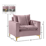 Naomi Velvet Upholstered Chair in Pink