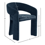 Rendition Fabric Upholstered Dining Chair in Navy