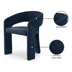 Rendition Fabric Upholstered Dining Chair in Navy