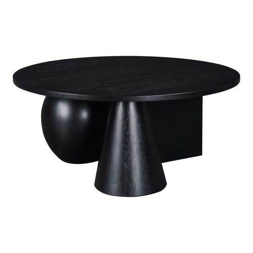 Revive Solid Wood And Oak Veneer Coffee Table in Black