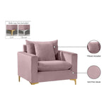 Naomi Velvet Upholstered Chair in Pink