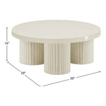 Rhodes Iron Coffee Table in Cream