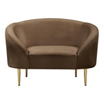 Ritz Velvet Upholstered Chair in Brown