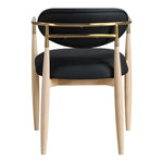Riccio Vegan Leather Upholstered Dining Arm Chair in Black