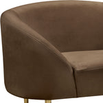 Ritz Velvet Upholstered Chair in Brown