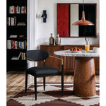 Riccio Vegan Leather Upholstered Dining Arm Chair in Black
