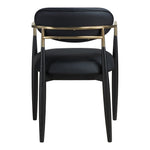 Riccio Vegan Leather Upholstered Dining Arm Chair in Black