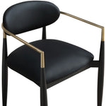 Riccio Vegan Leather Upholstered Dining Arm Chair in Black