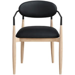 Riccio Vegan Leather Upholstered Dining Arm Chair in Black