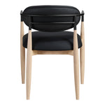 Riccio Vegan Leather Upholstered Dining Arm Chair in Black