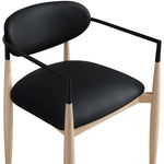 Riccio Vegan Leather Upholstered Dining Arm Chair in Black