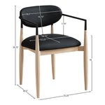 Riccio Vegan Leather Upholstered Dining Arm Chair in Black