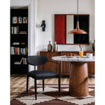 Riccio Vegan Leather Upholstered Dining Arm Chair in Black