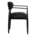 Riccio Vegan Leather Upholstered Dining Arm Chair in Black