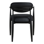 Riccio Vegan Leather Upholstered Dining Arm Chair in Black