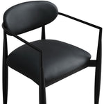 Riccio Vegan Leather Upholstered Dining Arm Chair in Black