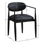 Riccio Vegan Leather Upholstered Dining Arm Chair in Black
