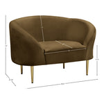 Ritz Velvet Upholstered Chair in Brown