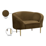 Ritz Velvet Upholstered Chair in Brown